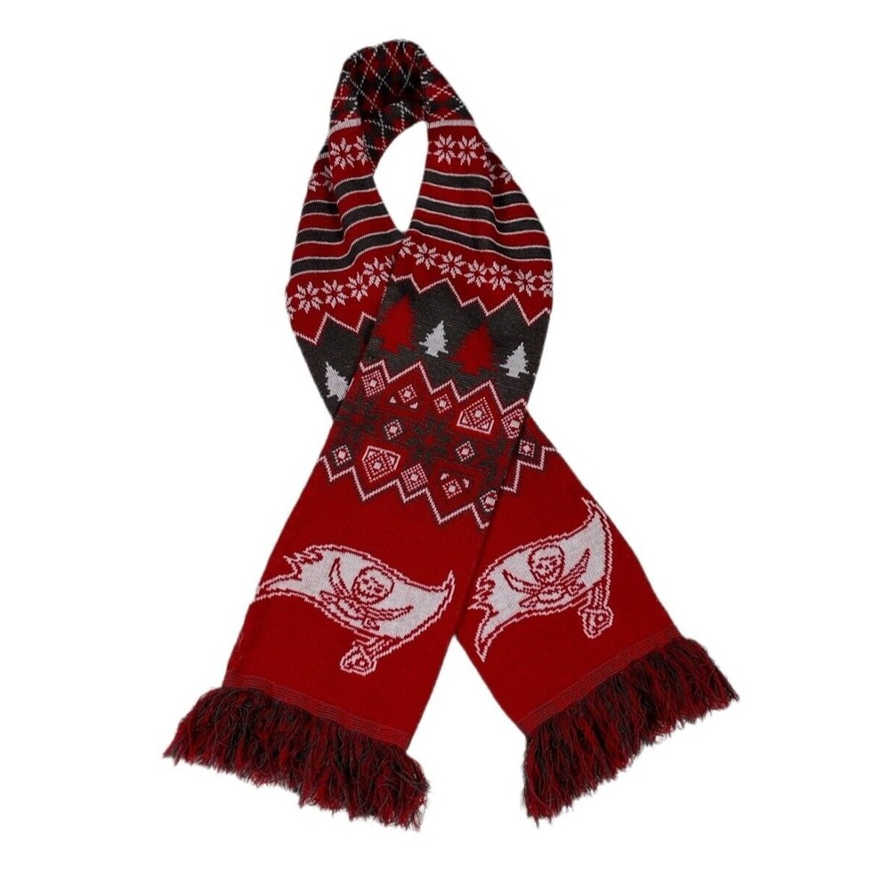 Tampa Bay Buccaneers Argyle Knit Scarf Reversible Winter Forever Collection NFL